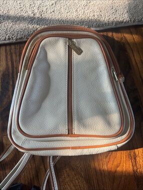 Valentina Cream and Tan Structured Women’s Backpack